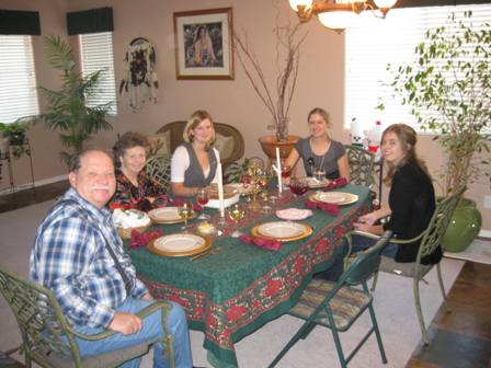 Christmas-Dinner in Vegas: Neal, Renate, ich, Marina und Ashley (Susan macht das Foto...)